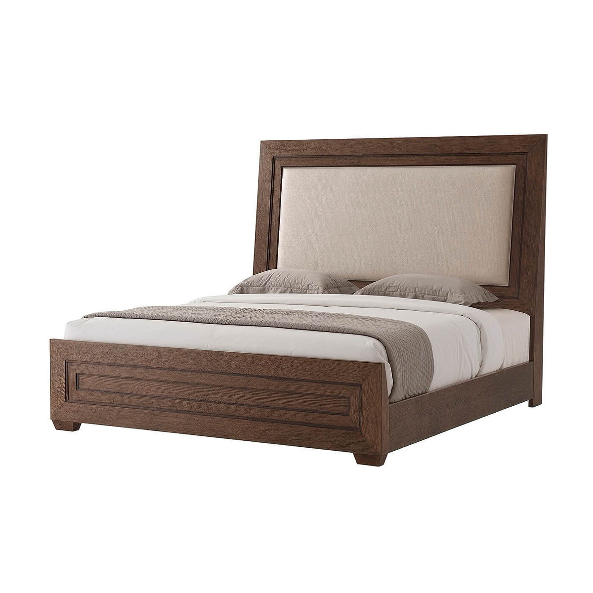 Modern Dark Oak King Size Bed - English Georgian America