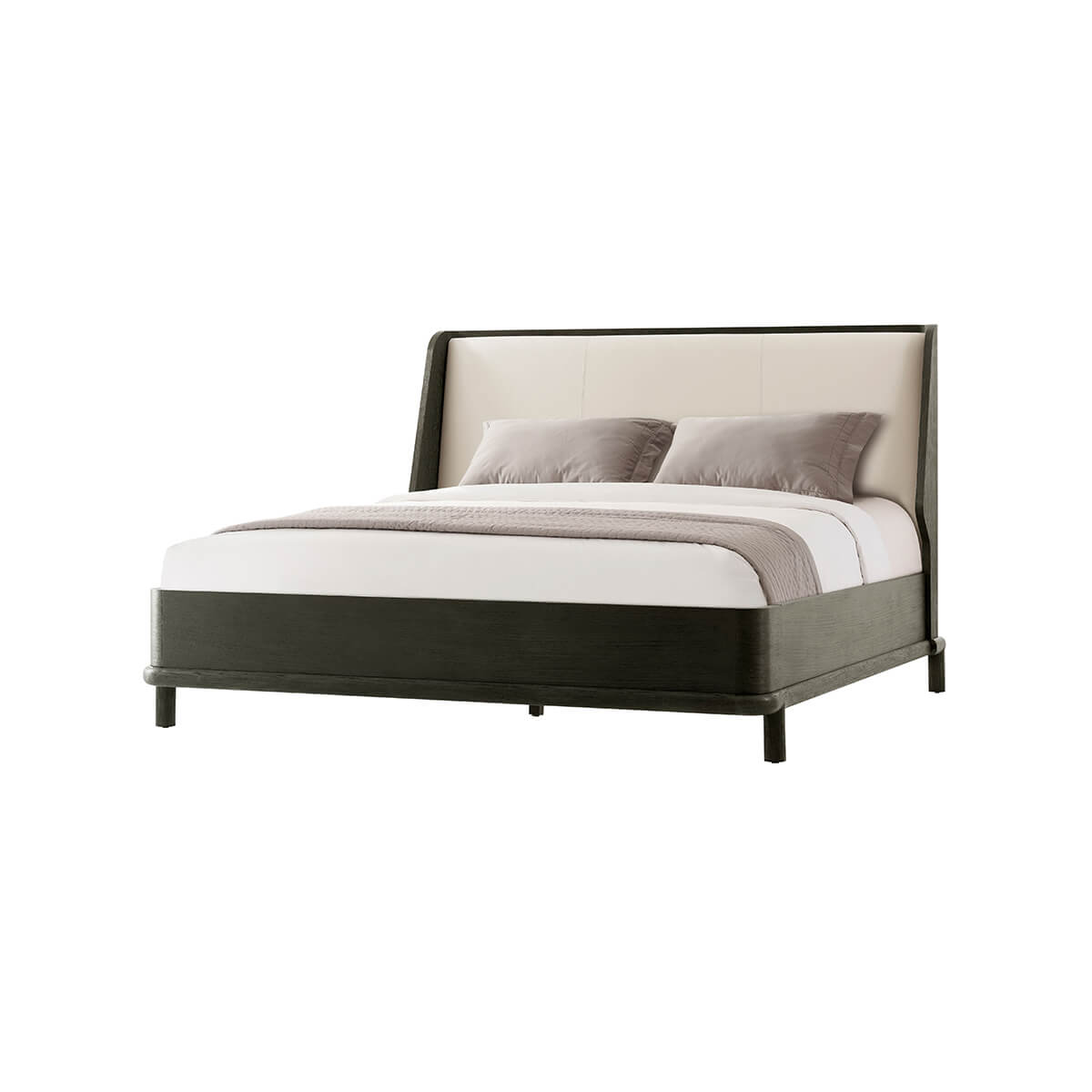 Modern Dark Oak Luxury Bed Frame Queen - English Georgian America