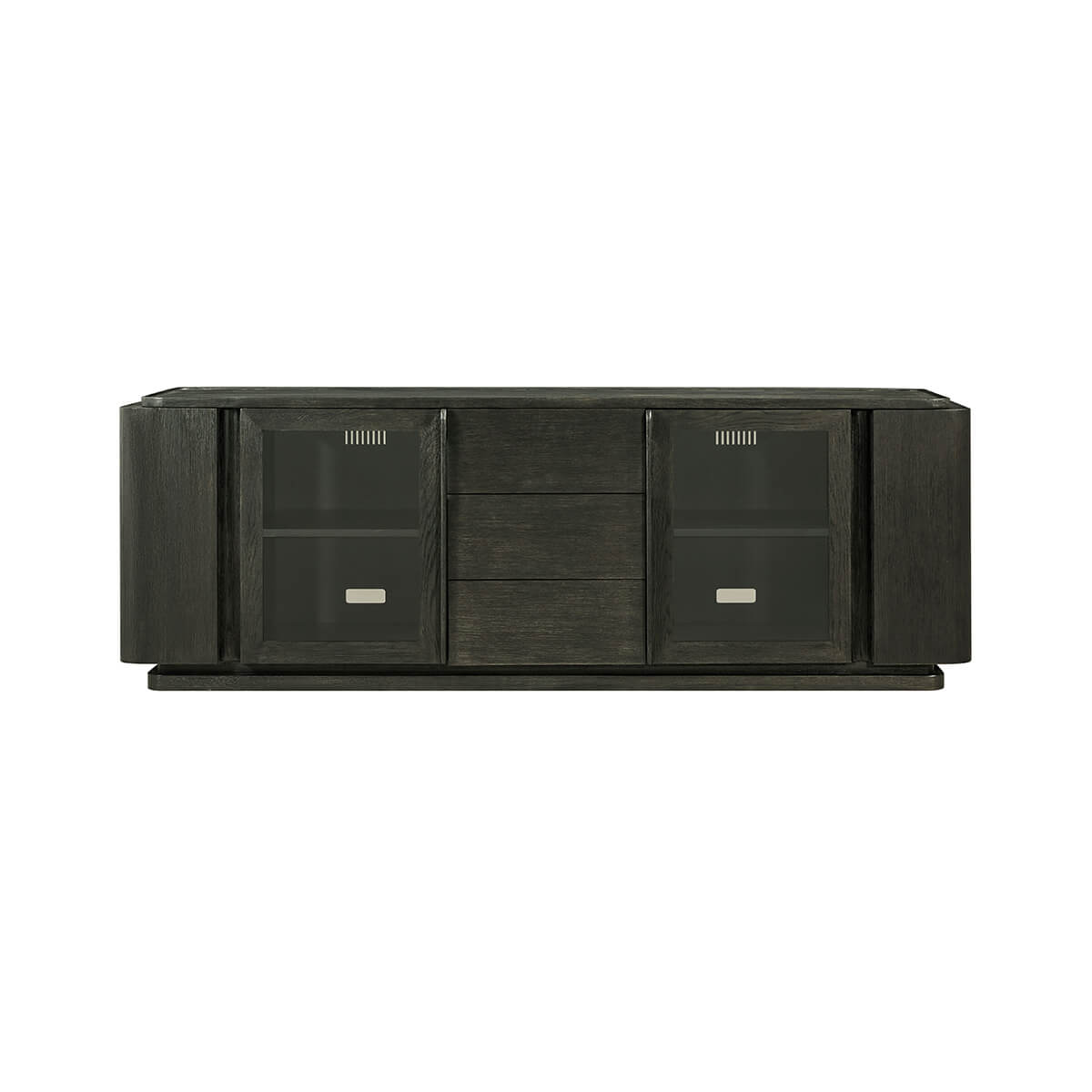 Modern Dark Oak Media Console - English Georgian America