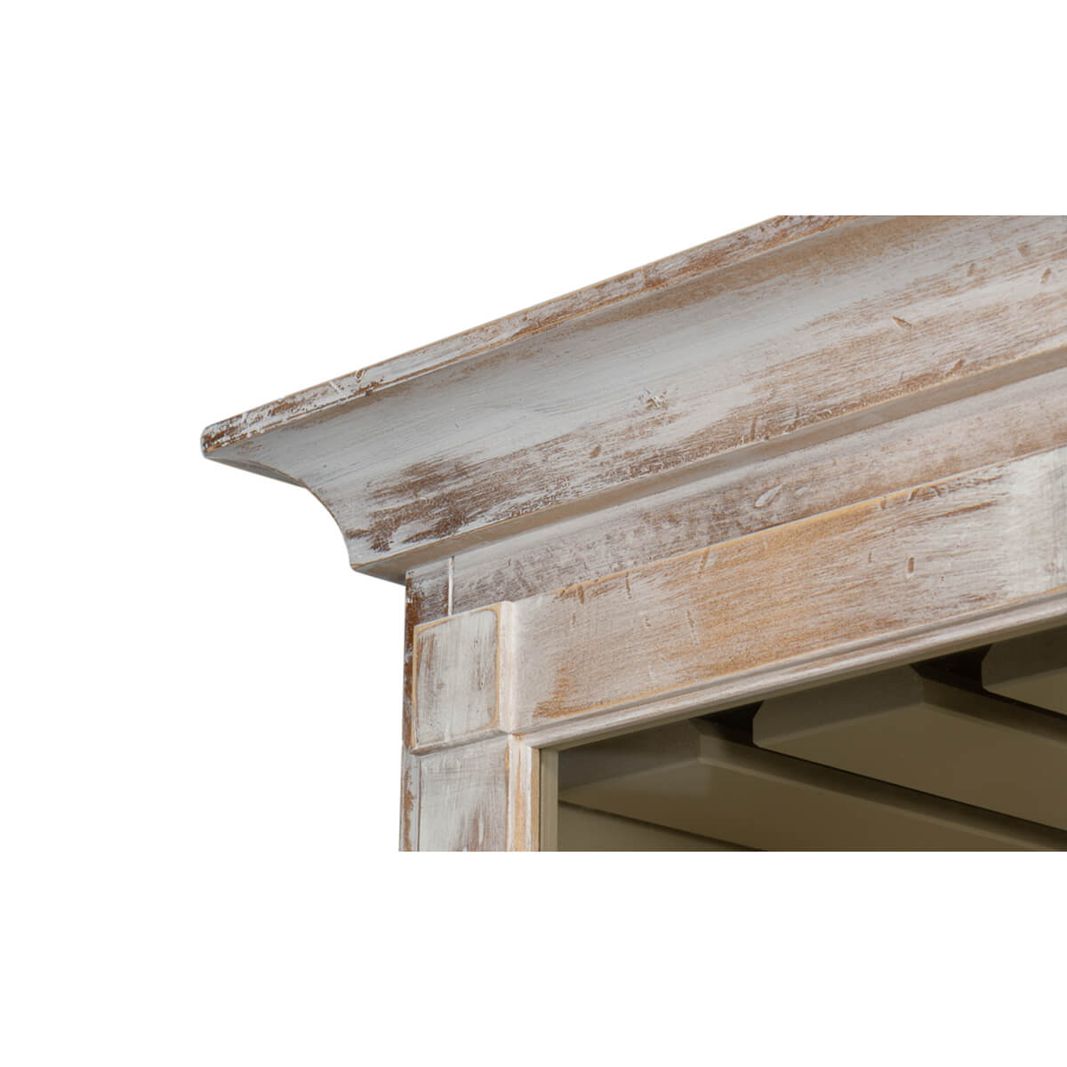 Modern Distressed Finish Hutch - English Georgian America