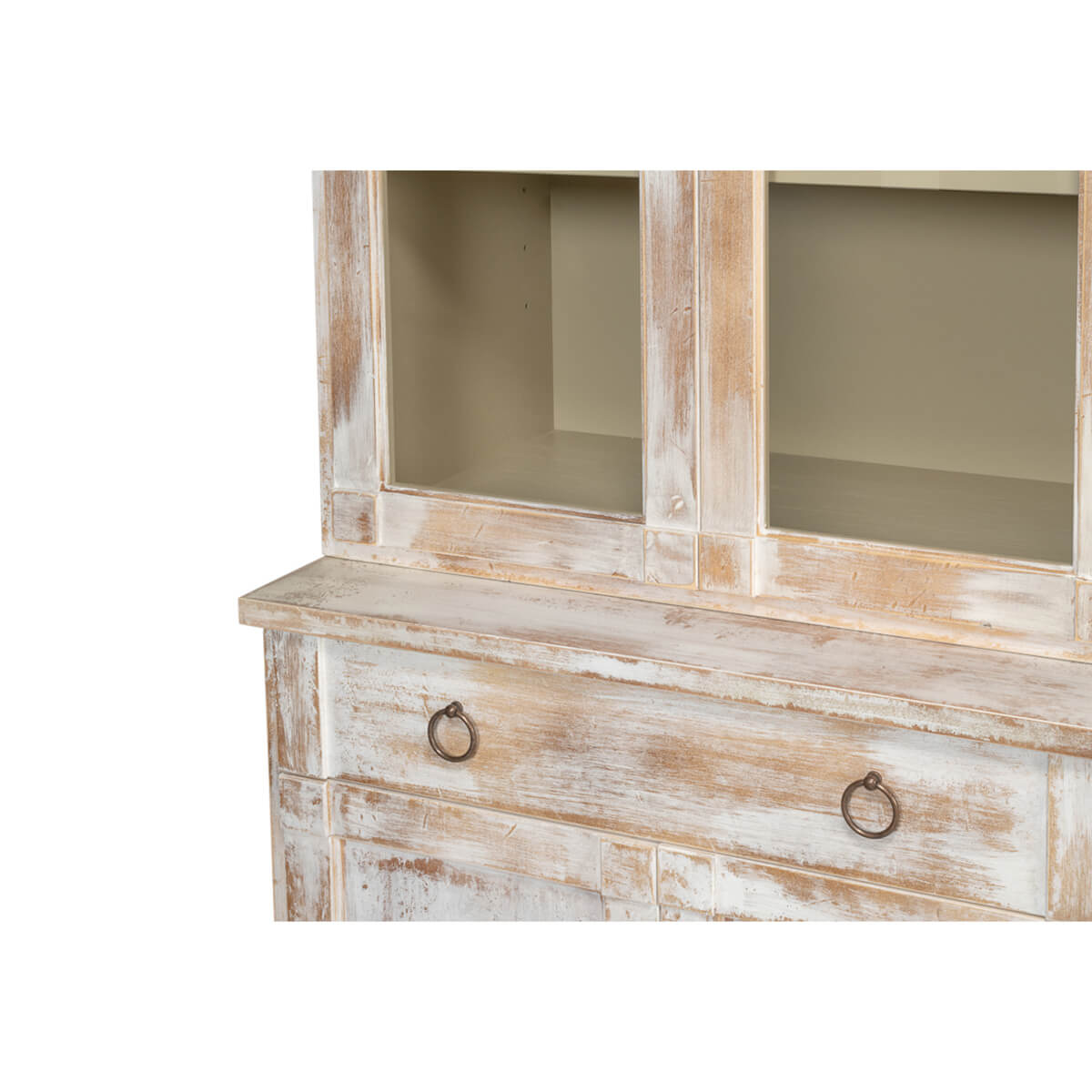 Modern Distressed Finish Hutch - English Georgian America