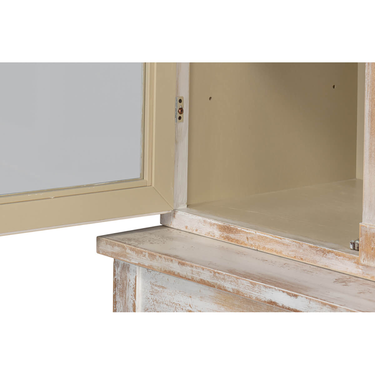 Modern Distressed Finish Hutch - English Georgian America