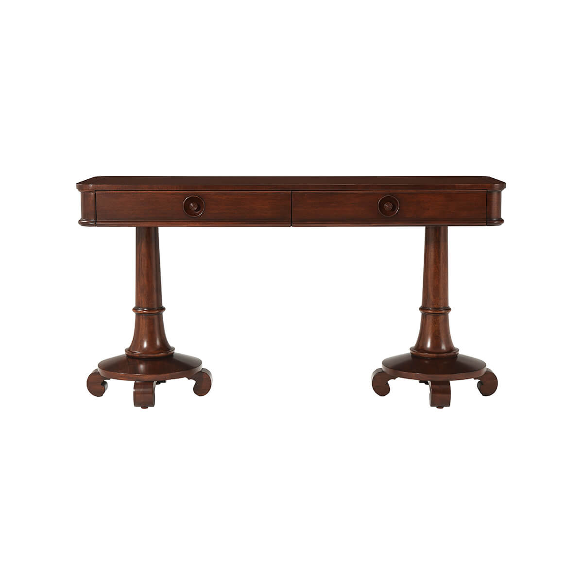 Modern Double Pedestal Console Table - English Georgian America