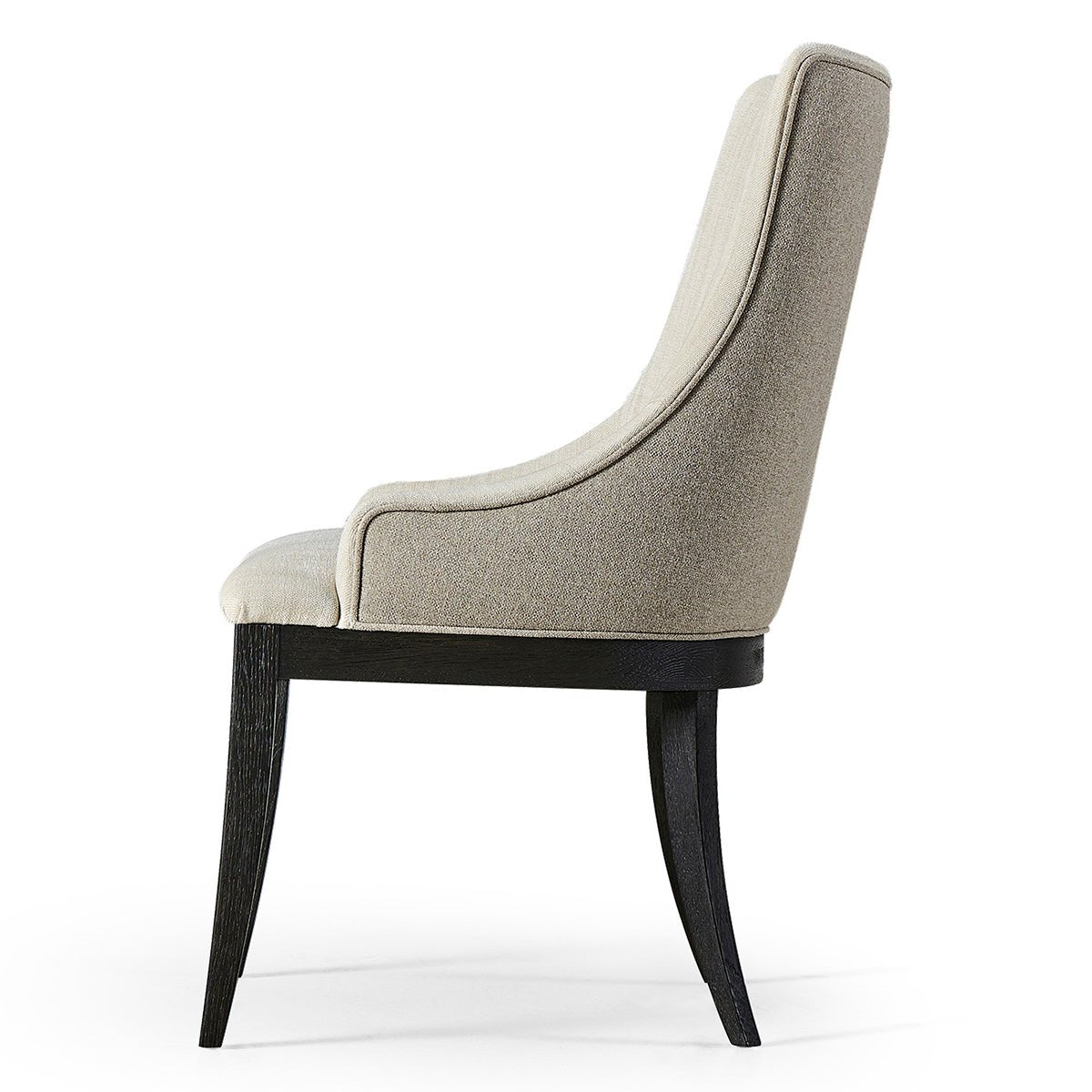 Modern English Upholstered Side Chair - Ebonized - English Georgian America