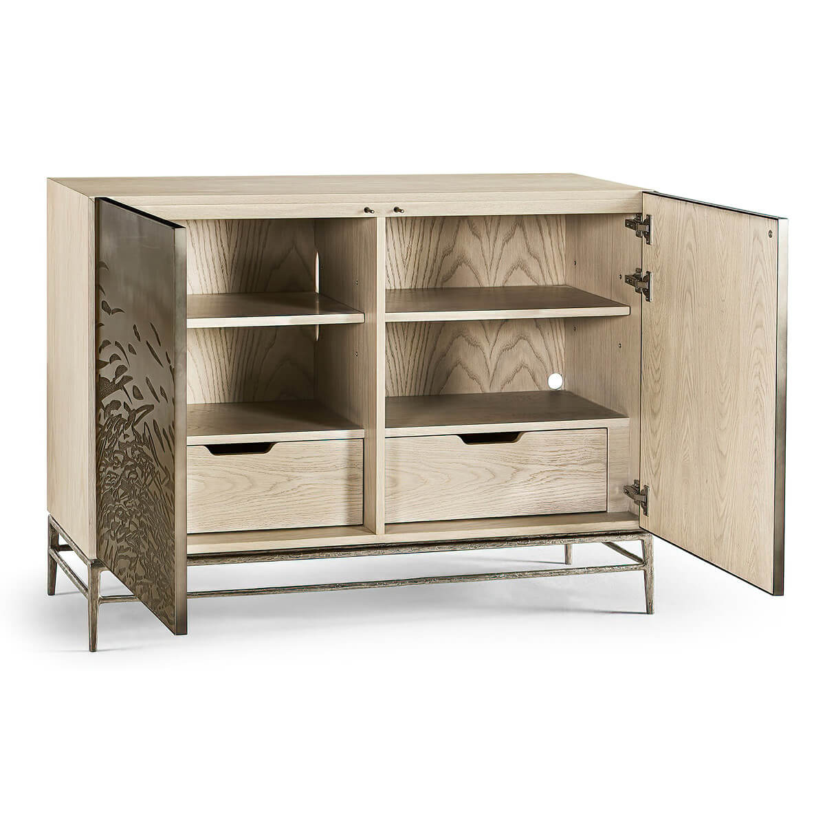 Modern Etched Brass Flowing Cabinet - English Georgian America