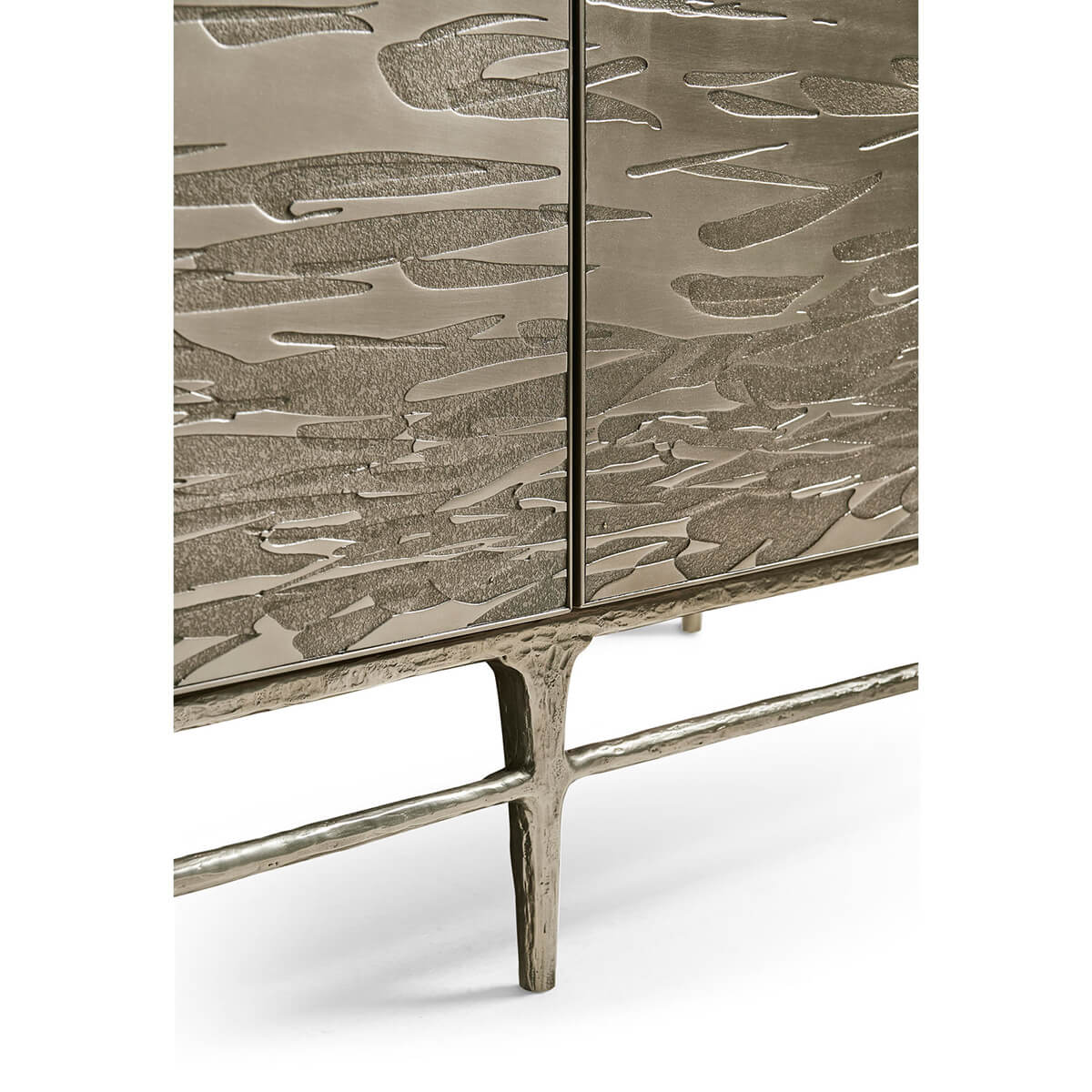 Modern Etched Brass Flowing Media Cabinet - English Georgian America