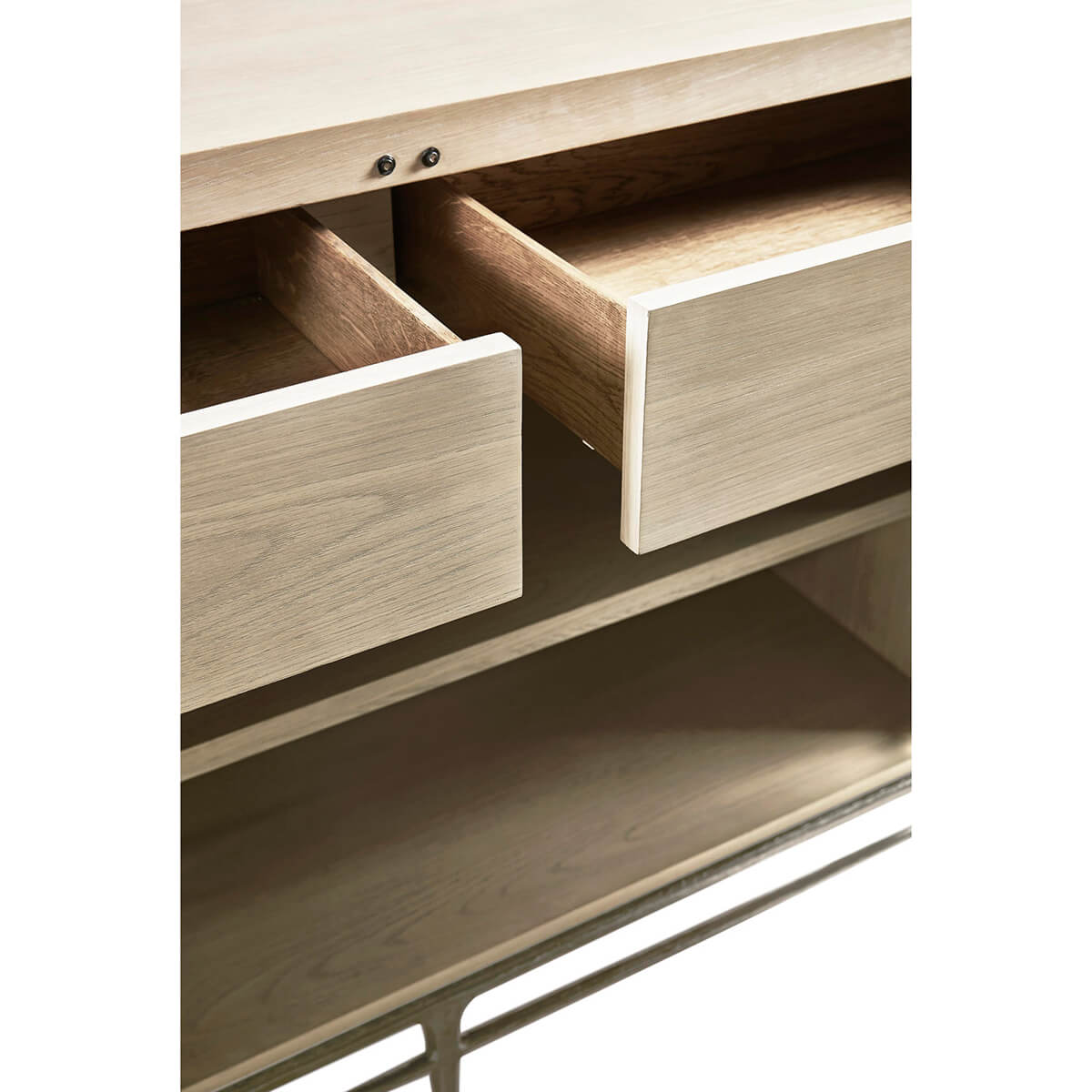 Modern Etched Brass Flowing Media Cabinet - English Georgian America