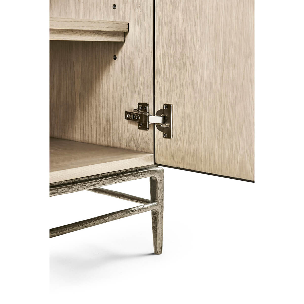 Modern Etched Brass Flowing Media Cabinet - English Georgian America