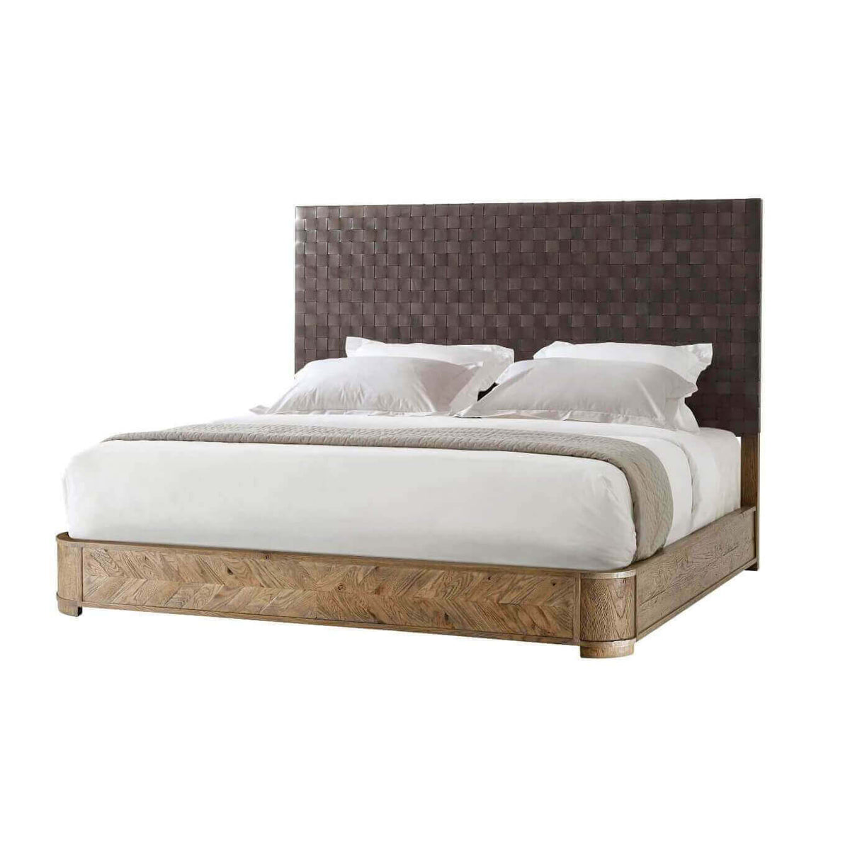 Modern European Chevron California King Bed - English Georgian America