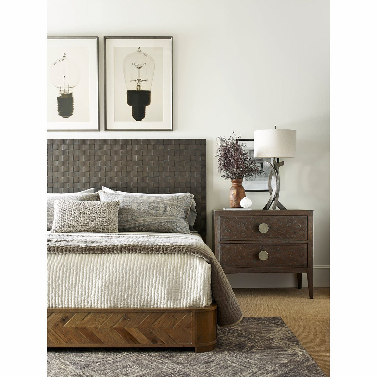 Modern European Chevron California King Bed - English Georgian America