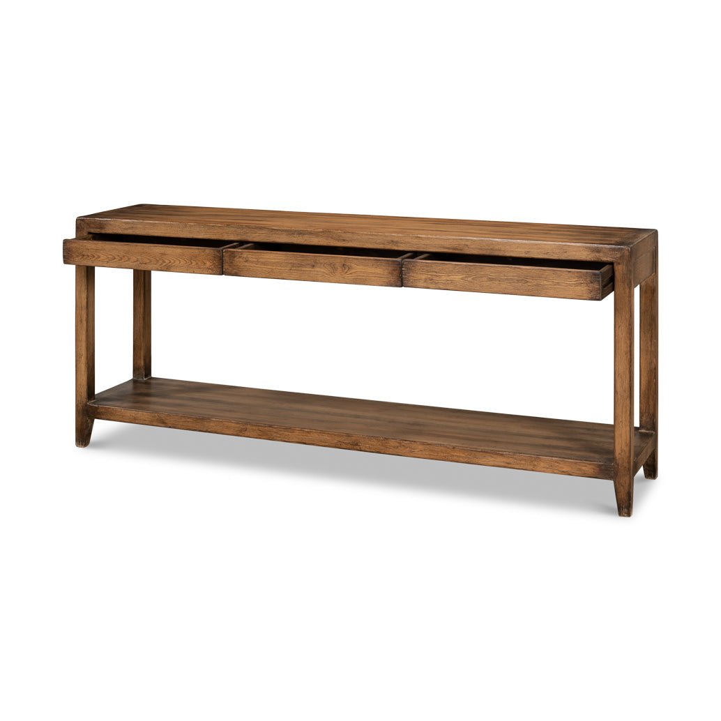 Modern Farmhouse Console Table - Walnut Finish - English Georgian America