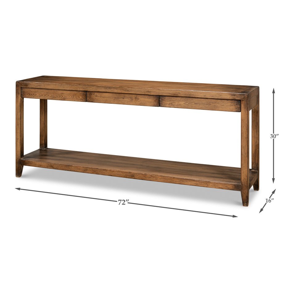 Modern Farmhouse Console Table - Walnut Finish - English Georgian America