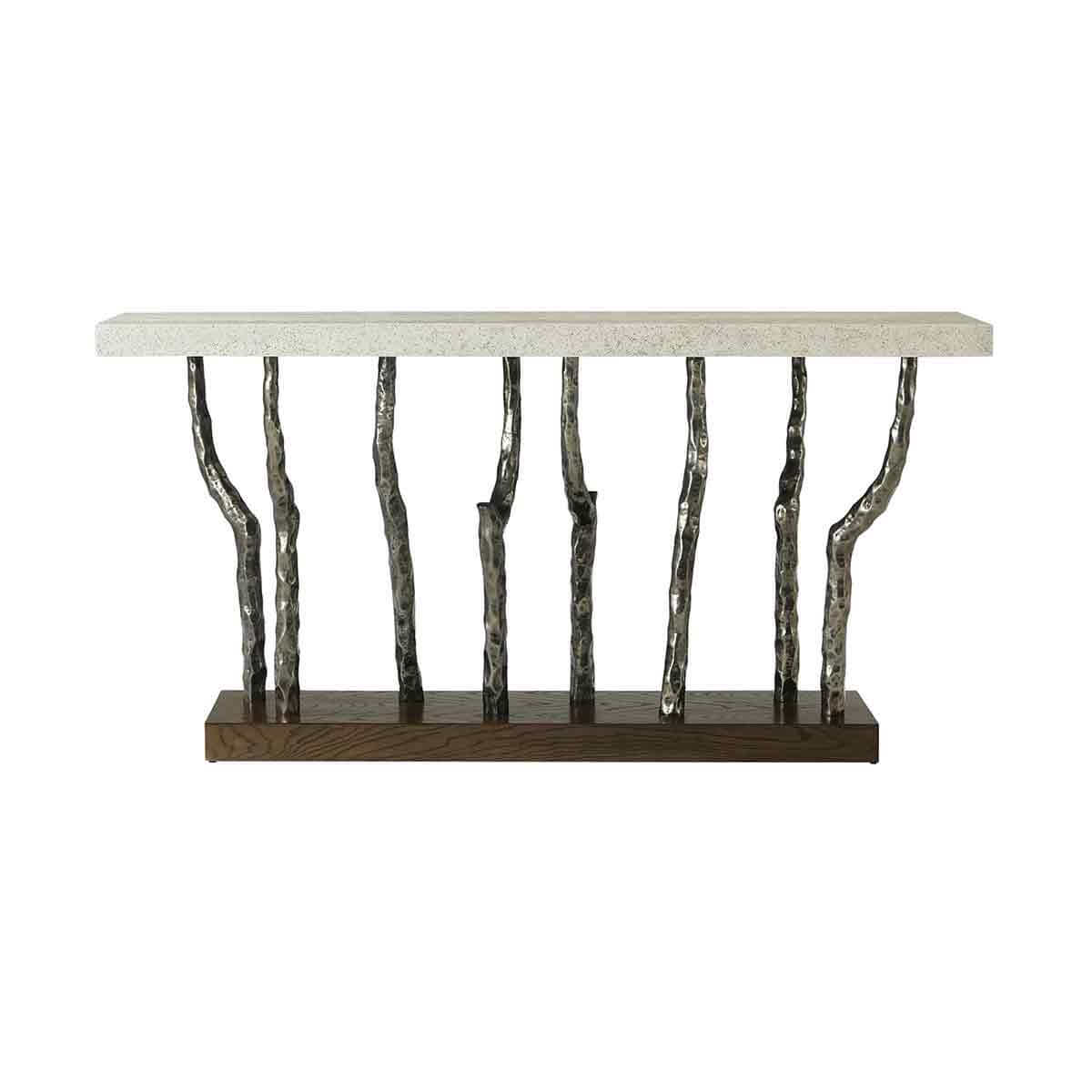 Modern Faux Bois Console Table - Dark - English Georgian America