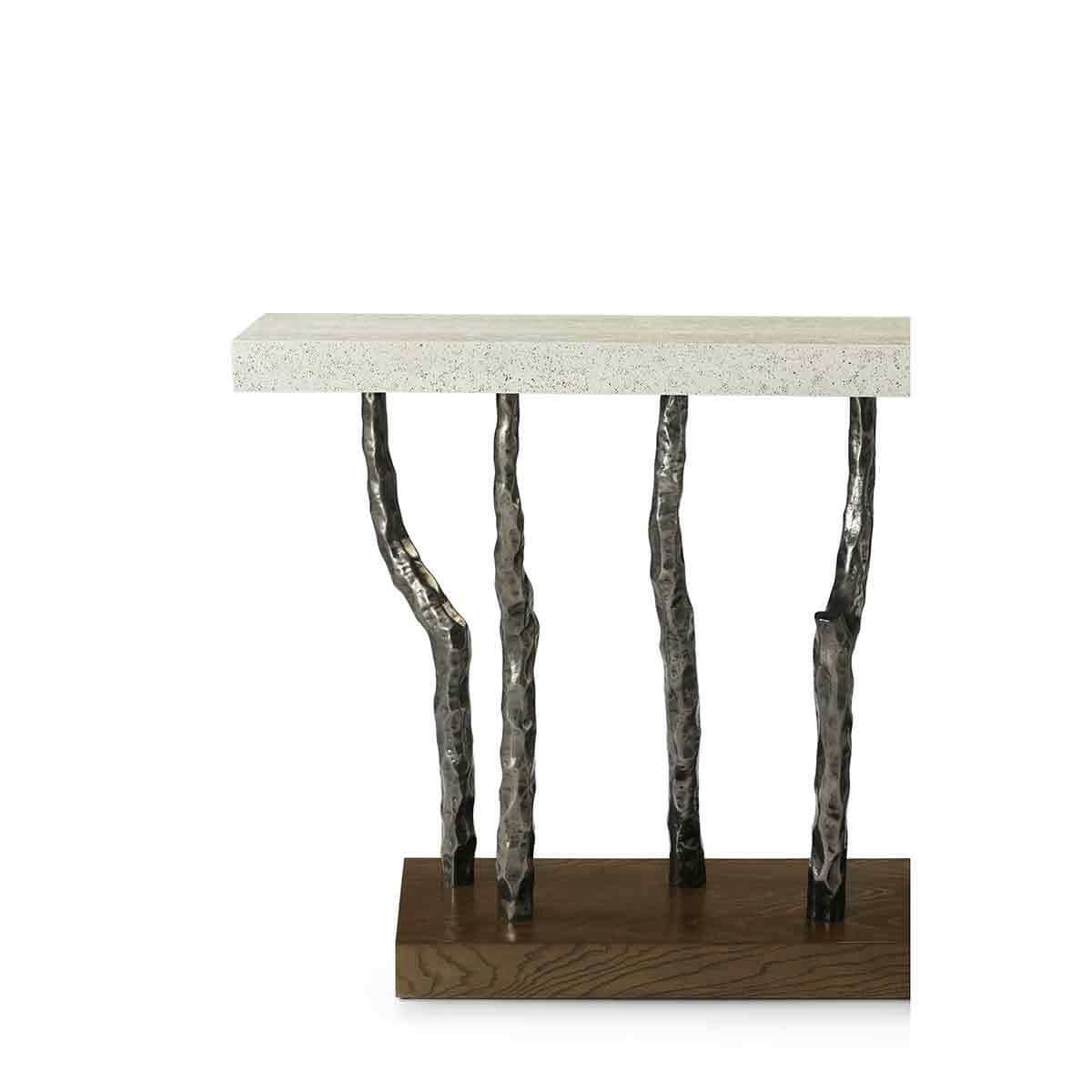 Modern Faux Bois Console Table - Dark - English Georgian America