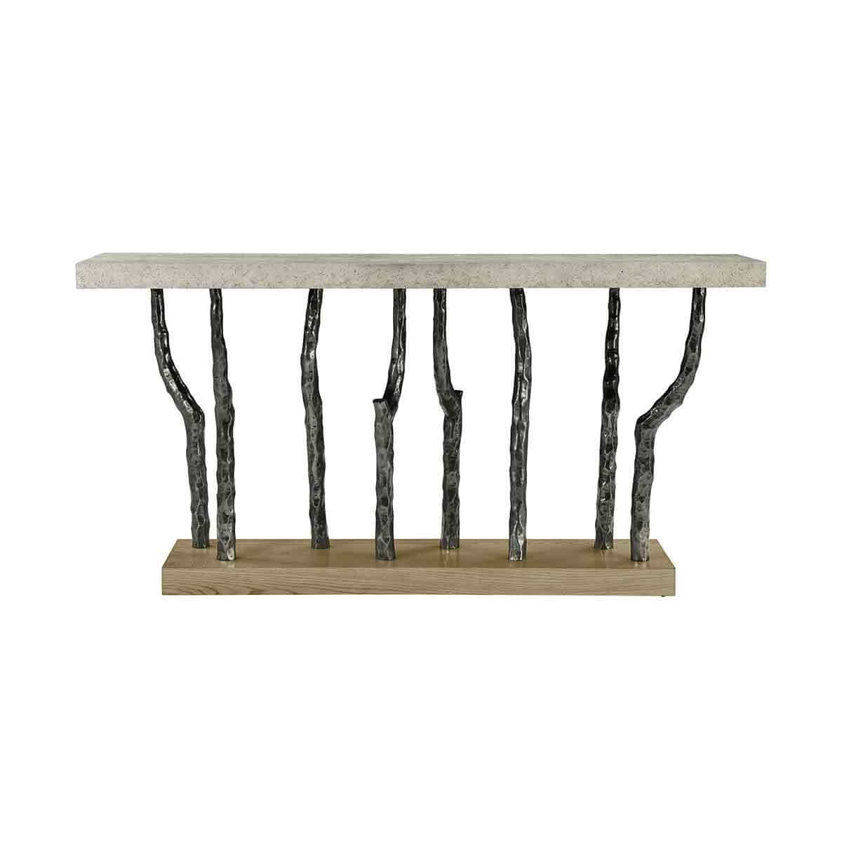 Modern Faux Bois Console Table - Light - English Georgian America