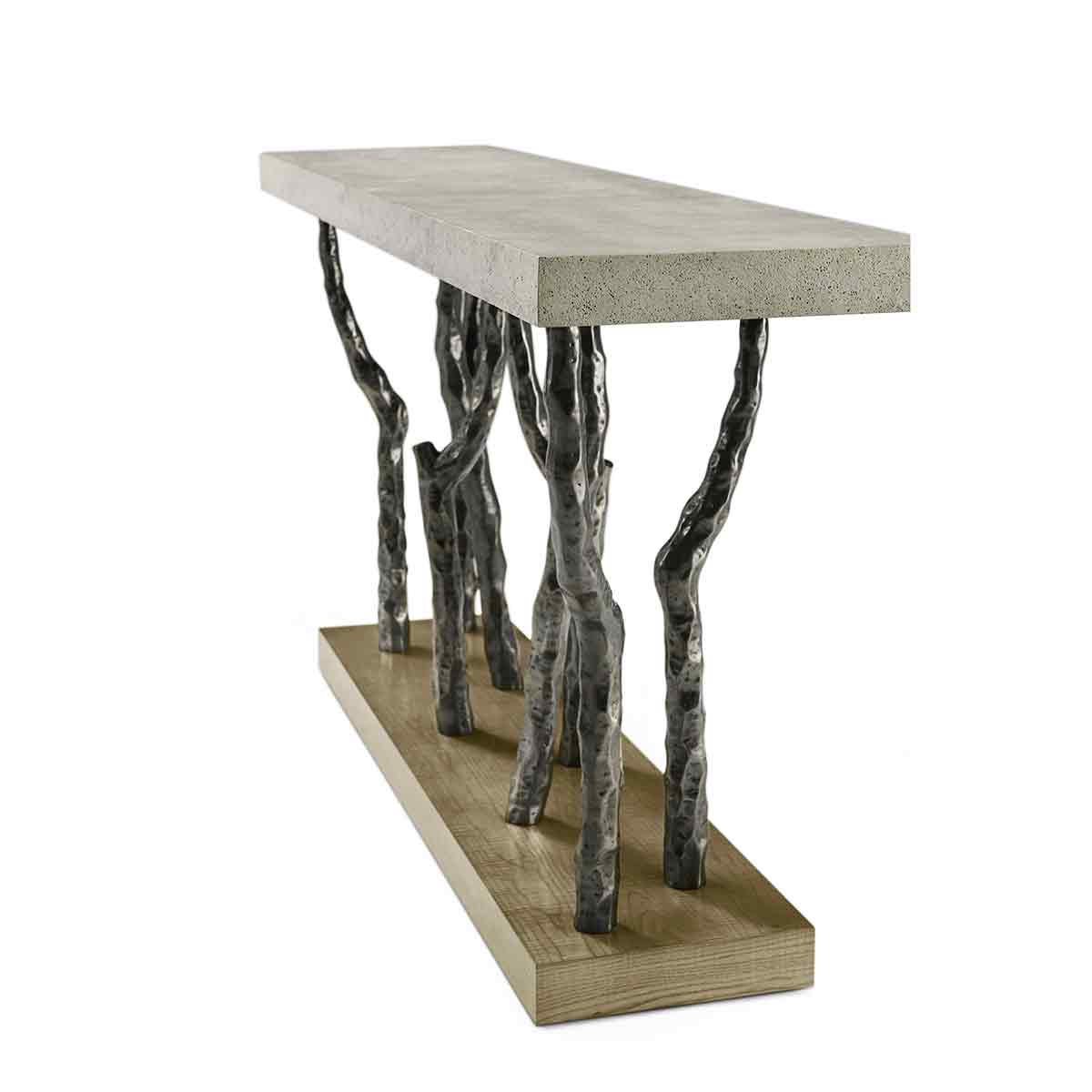 Modern Faux Bois Console Table - Light - English Georgian America