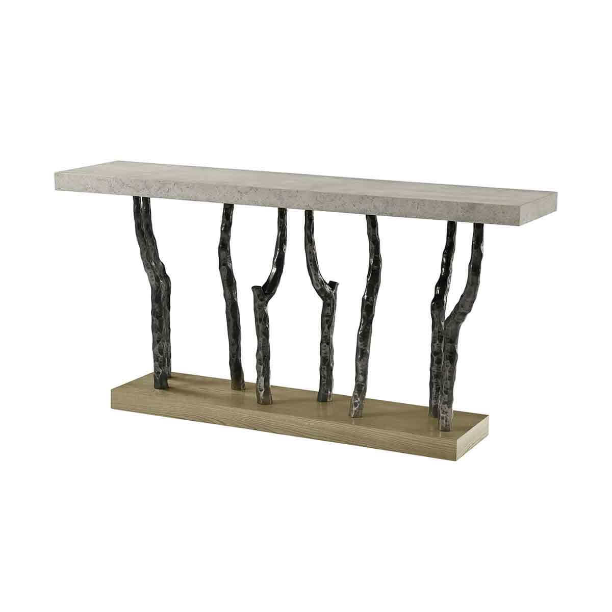 Modern Faux Bois Console Table - Light - English Georgian America
