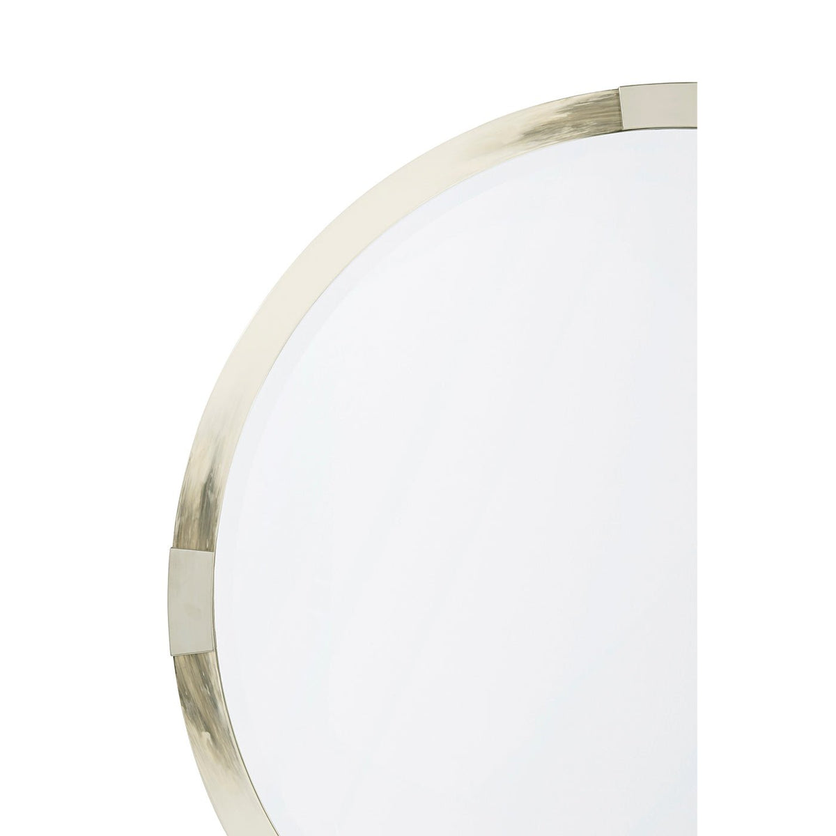 Modern Faux Horn Round Mirror - English Georgian America