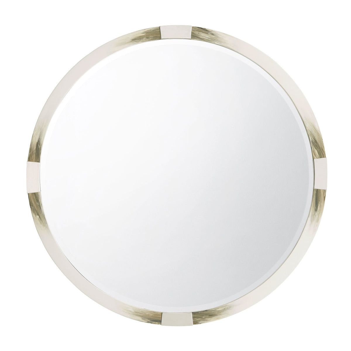 Modern Faux Horn Round Mirror - English Georgian America