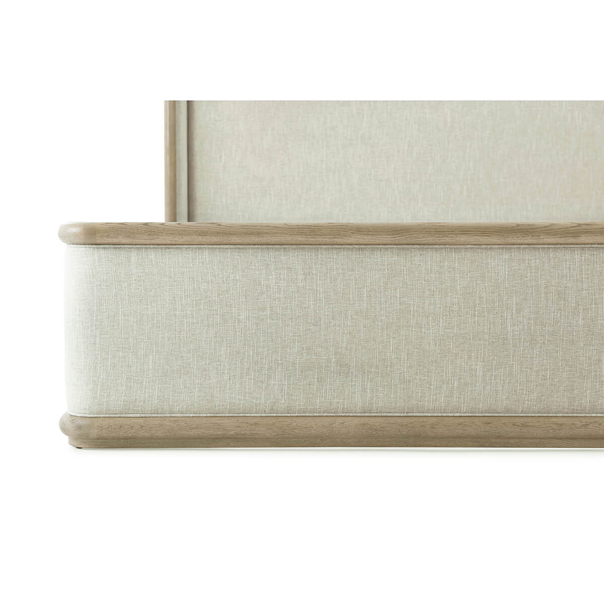 Modern Framed and Upholstered Bed - Light Oak - English Georgian America