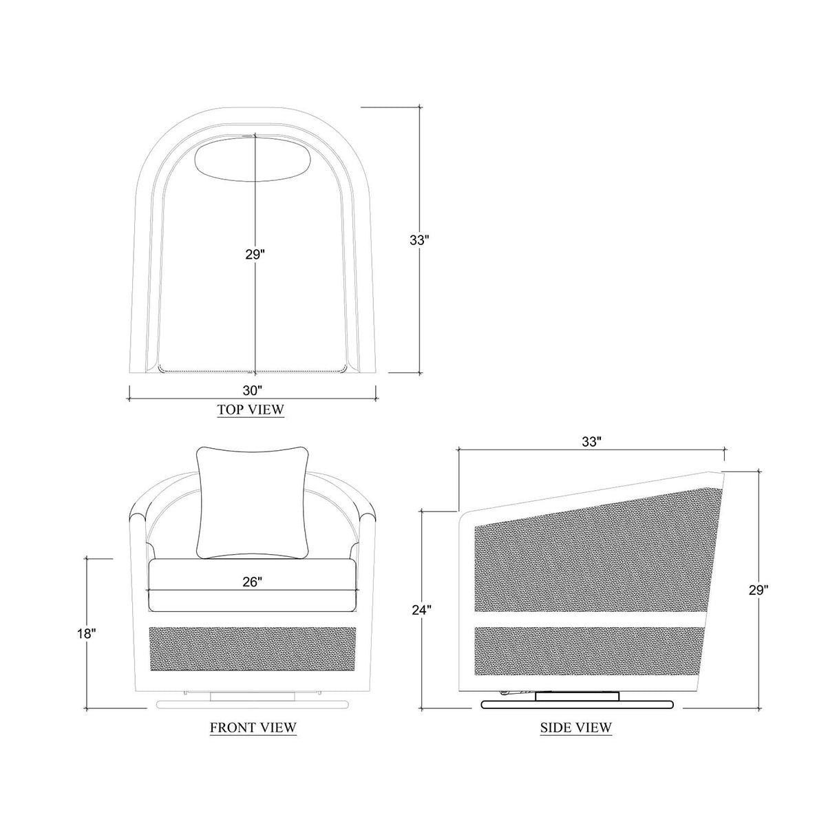Modern French Swivel Armchair - English Georgian America