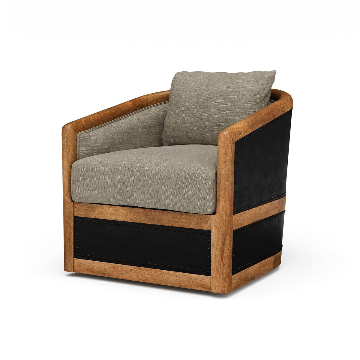 Modern French Swivel Armchair - Sand - English Georgian America