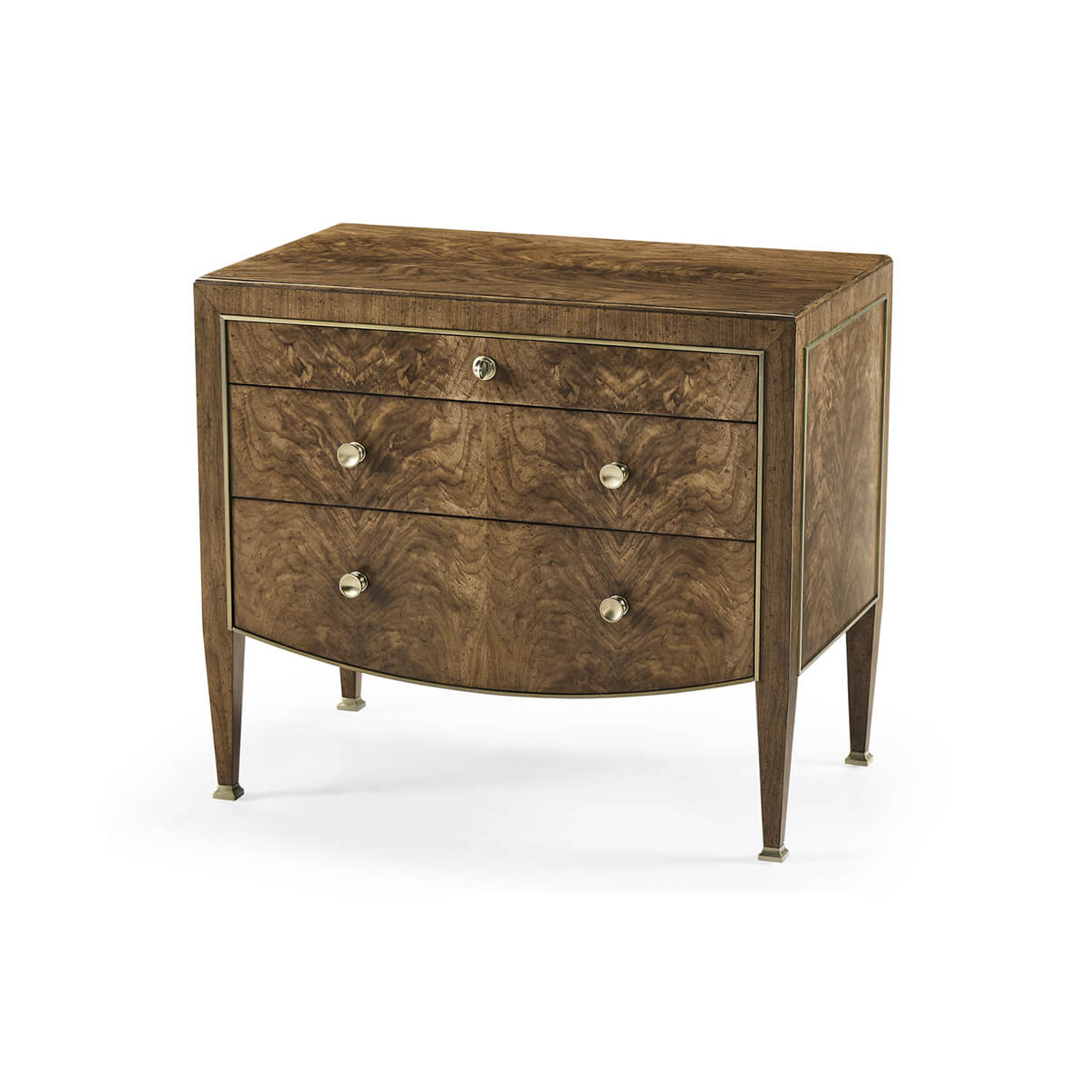 Modern French Walnut Nightstands - English Georgian America