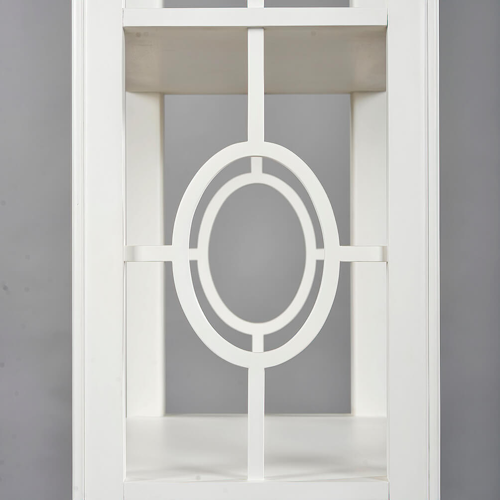 Modern Fretwork Etagere - White Lacquer - English Georgian America
