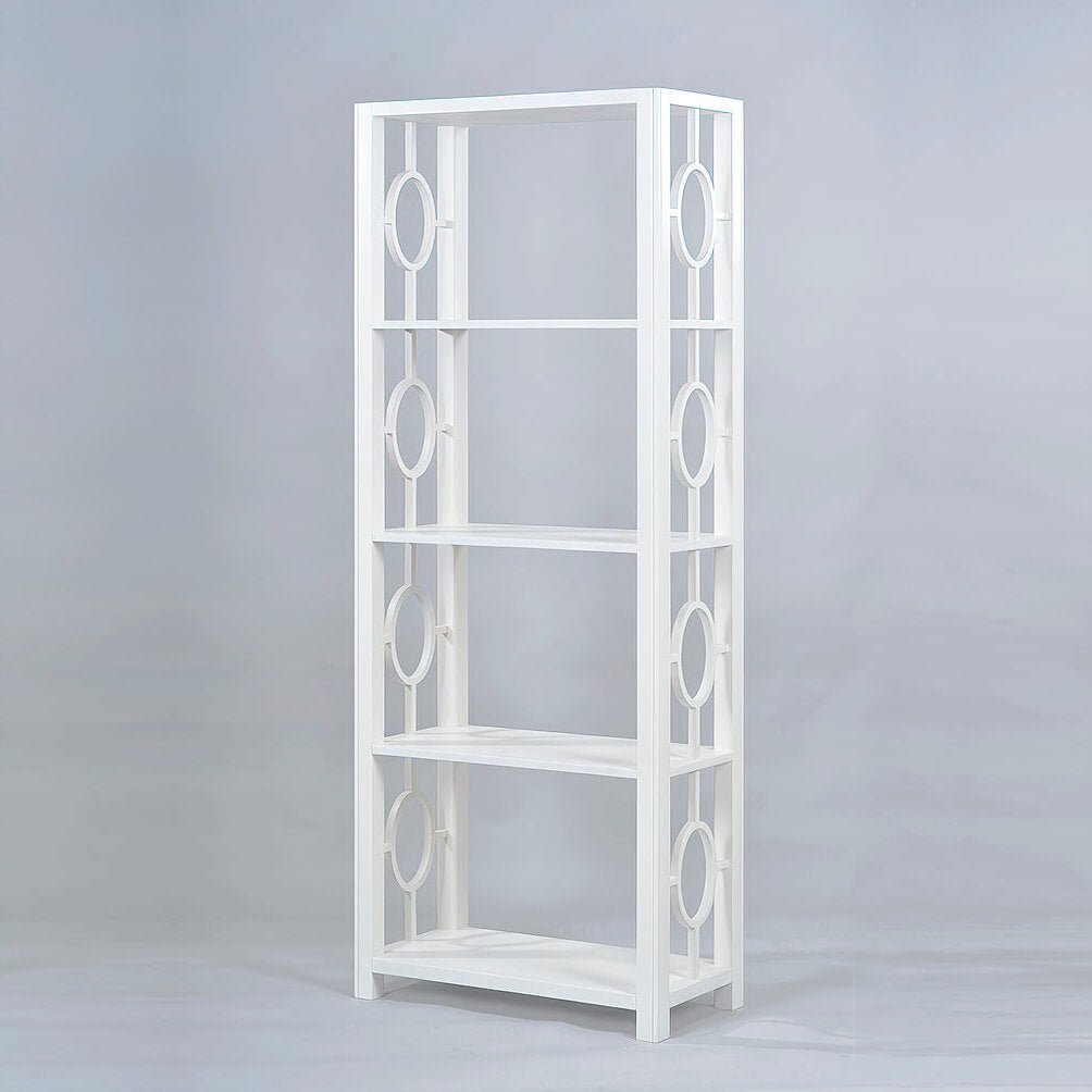 Modern Fretwork Etagere - White Lacquer - English Georgian America