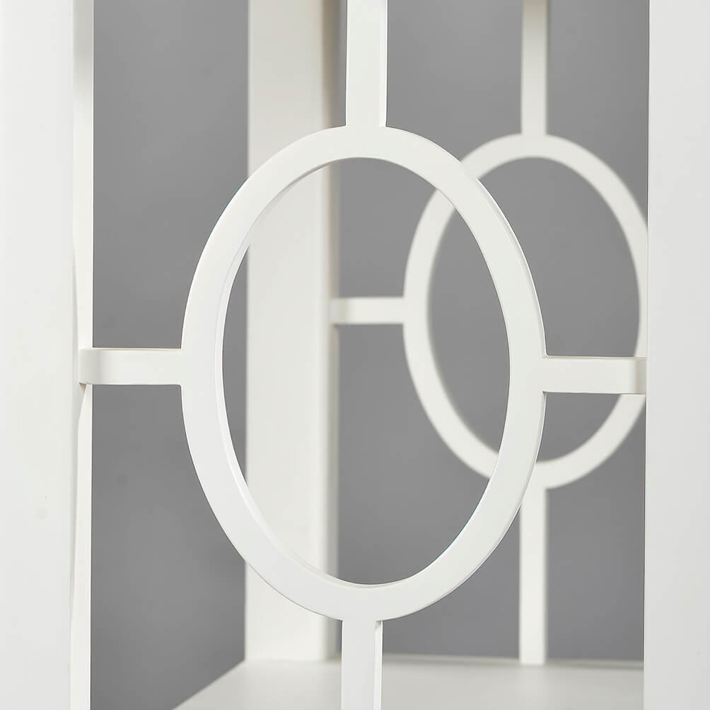 Modern Fretwork Etagere - White Lacquer - English Georgian America