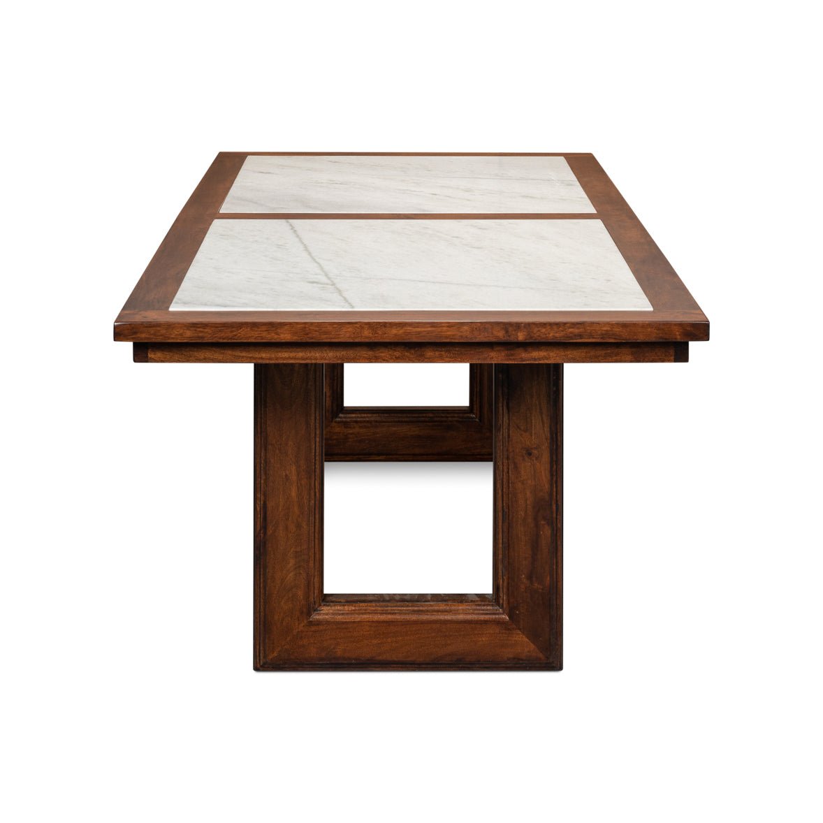 Modern Geometric Marble Top Dining Table - English Georgian America