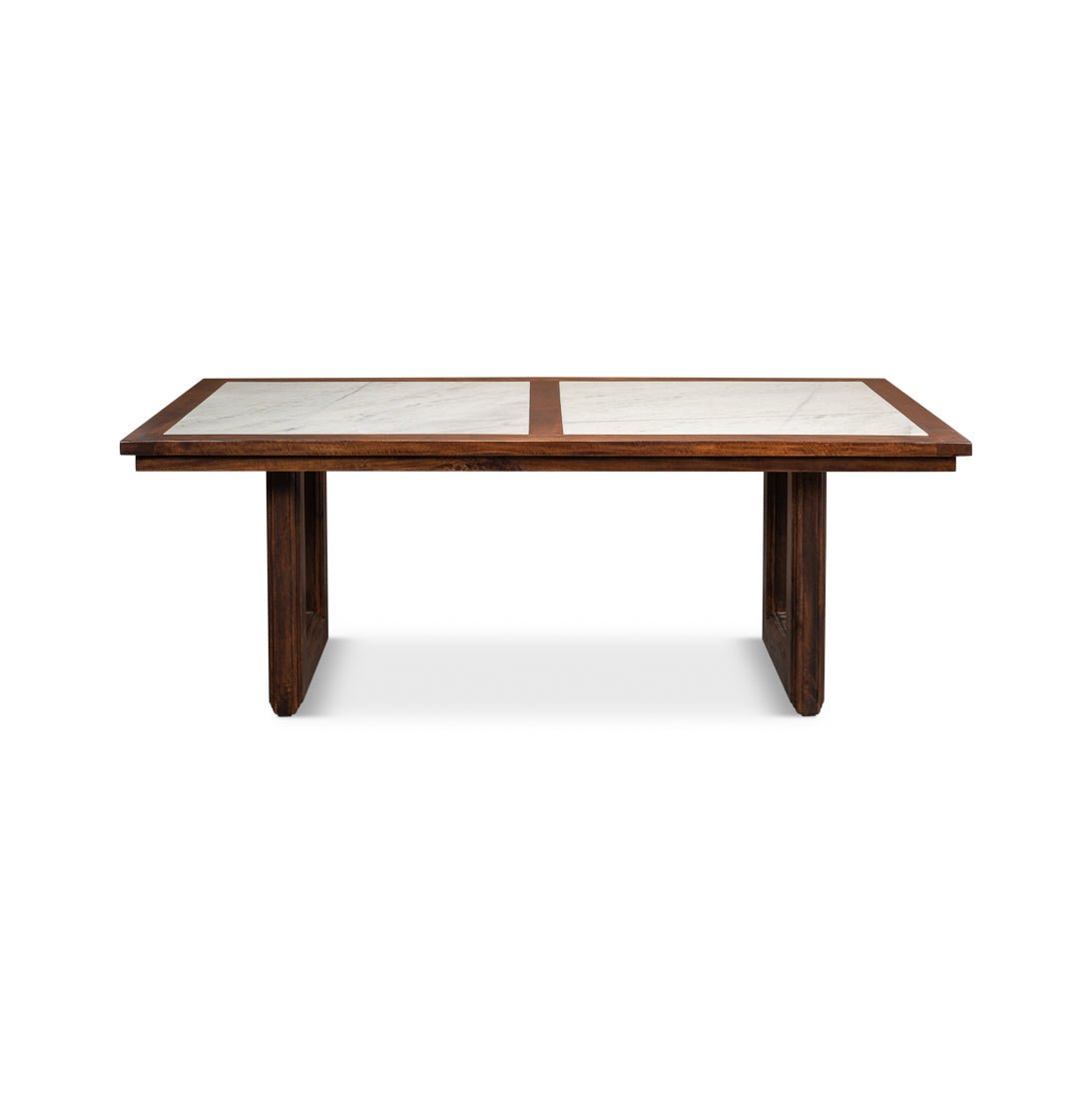 Modern Geometric Marble Top Dining Table - English Georgian America