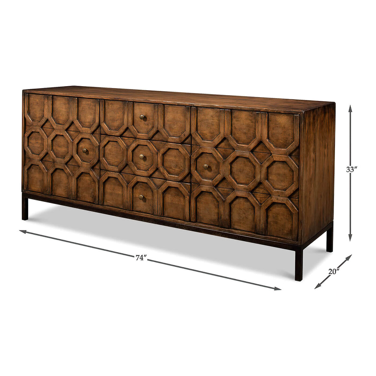 Modern Geometric Sideboard - English Georgian America