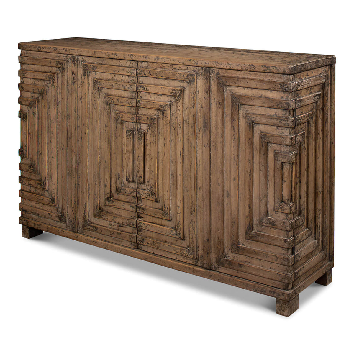 Modern Geometric Two-Door Cabinet - English Georgian America