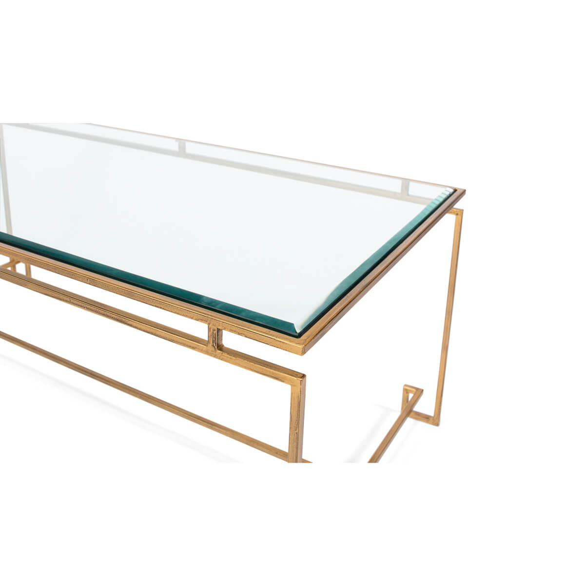 Modern Glass Top Cocktail Table - English Georgian America