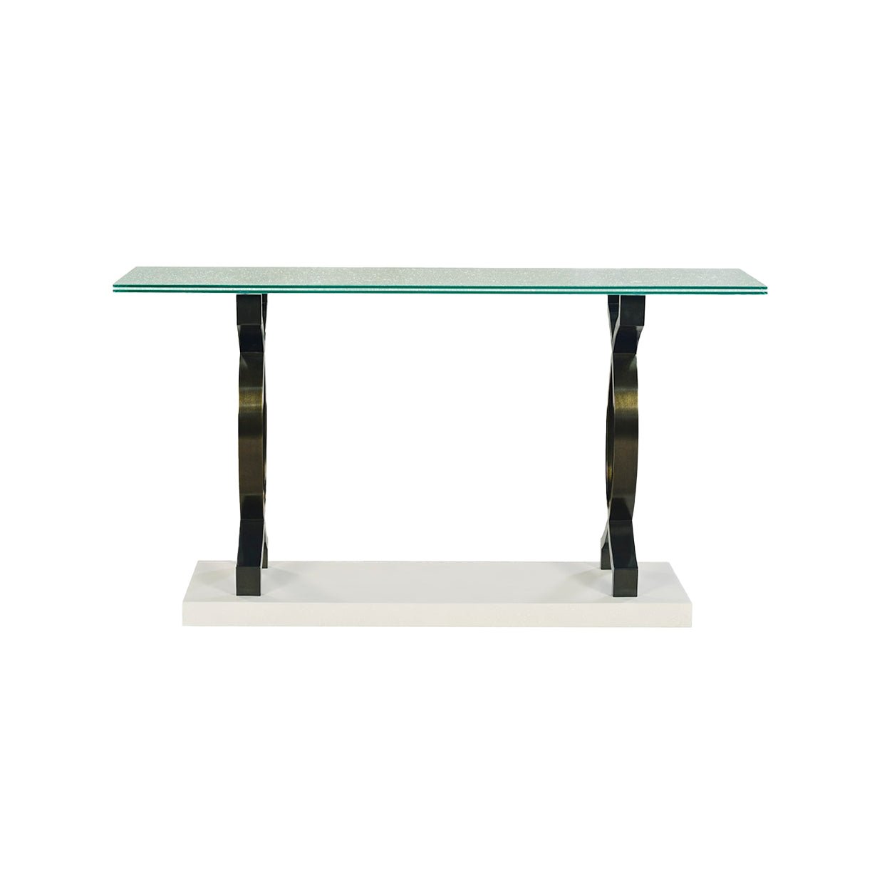 Modern Glass Top Console Table - English Georgian America