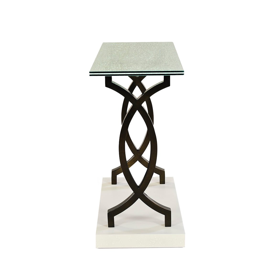 Modern Glass Top Console Table - English Georgian America