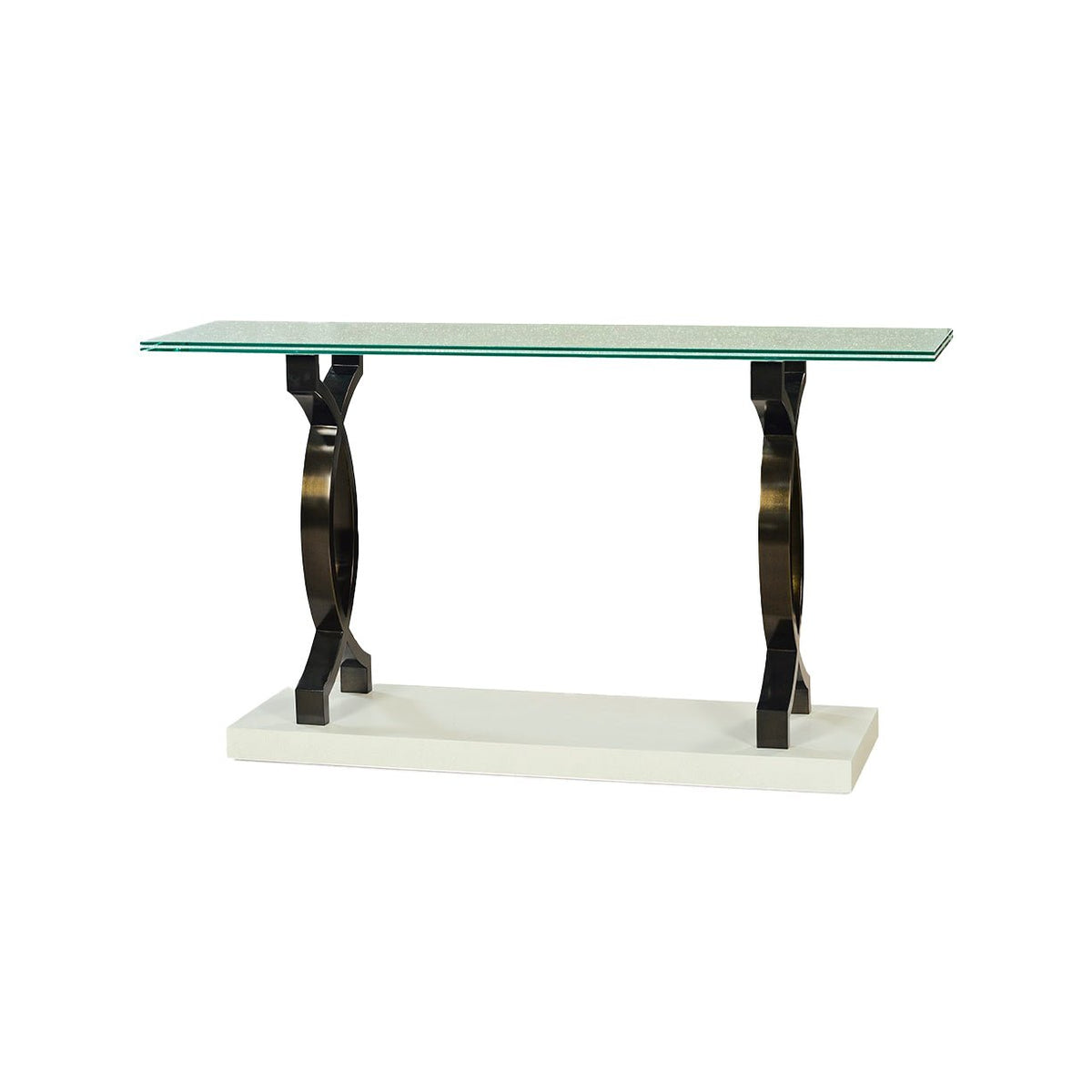 Modern Glass Top Console Table - English Georgian America