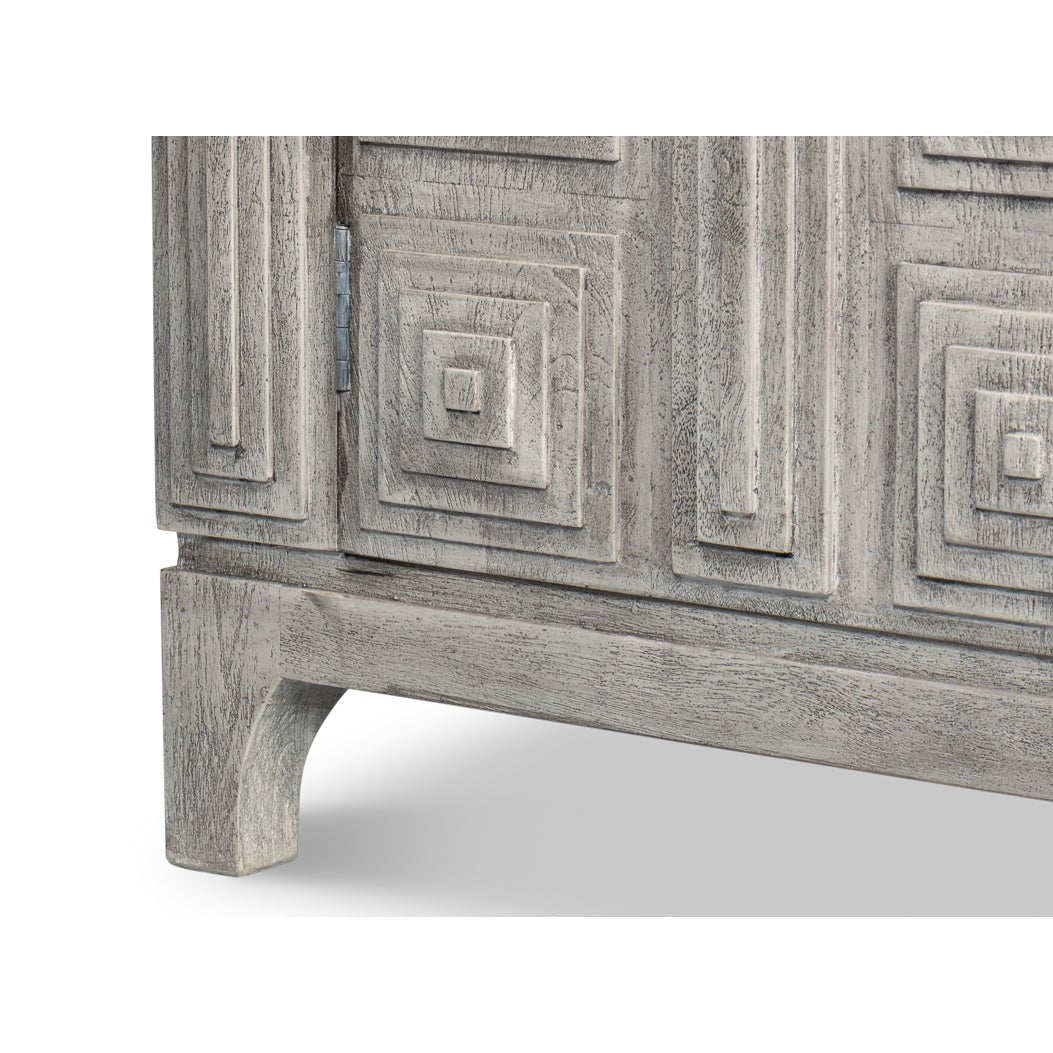 Modern Gray Geometric Sideboard - English Georgian America