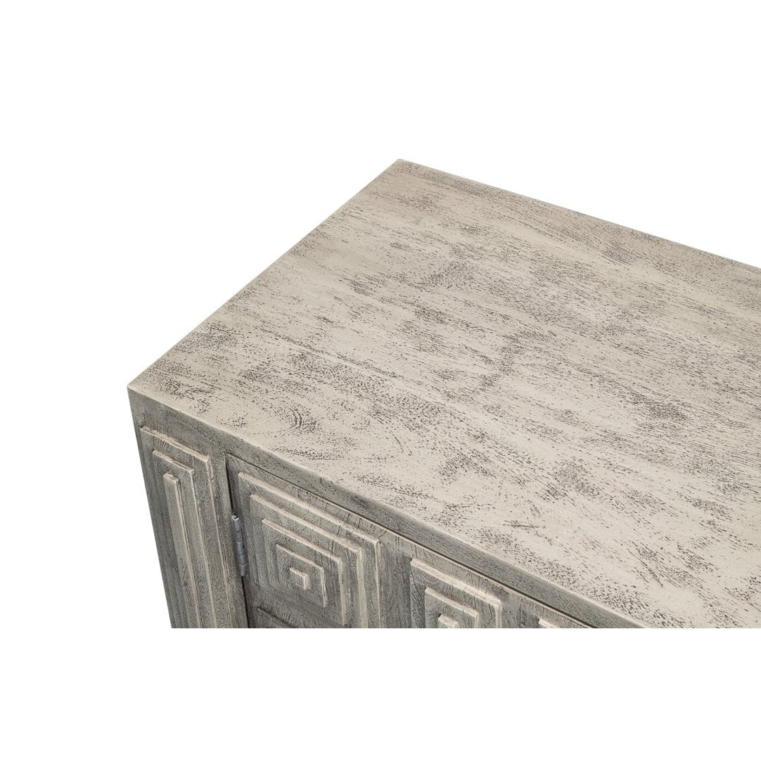 Modern Gray Geometric Sideboard - English Georgian America
