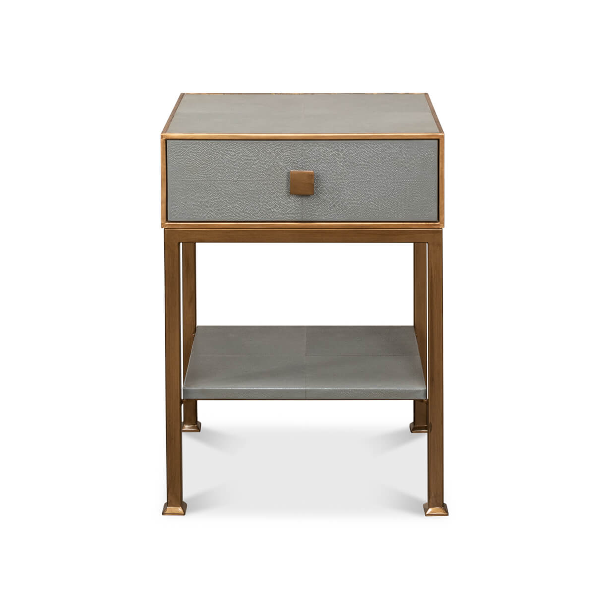 Modern Gray Small Nightstand - English Georgian America