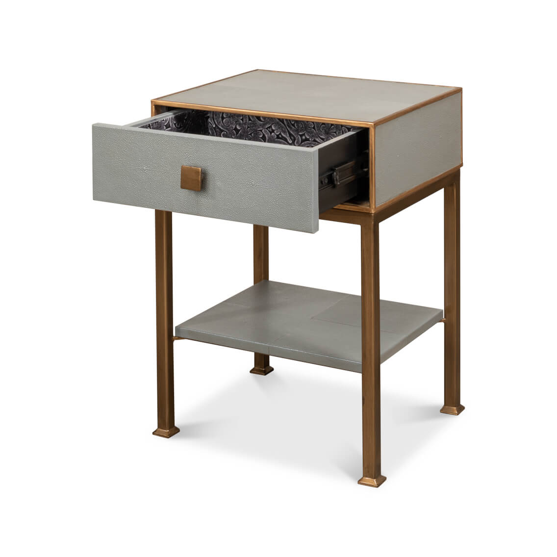 Modern Gray Small Nightstand - English Georgian America