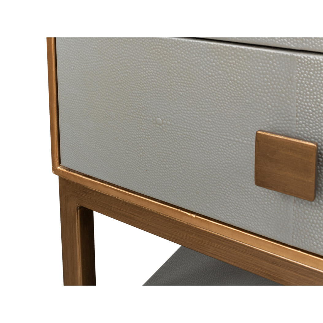 Modern Gray Two Drawer Nightstand - English Georgian America