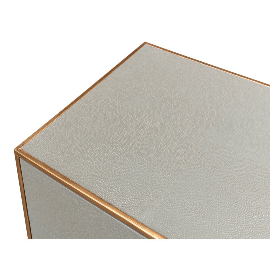 Modern Gray Two Drawer Nightstand - English Georgian America