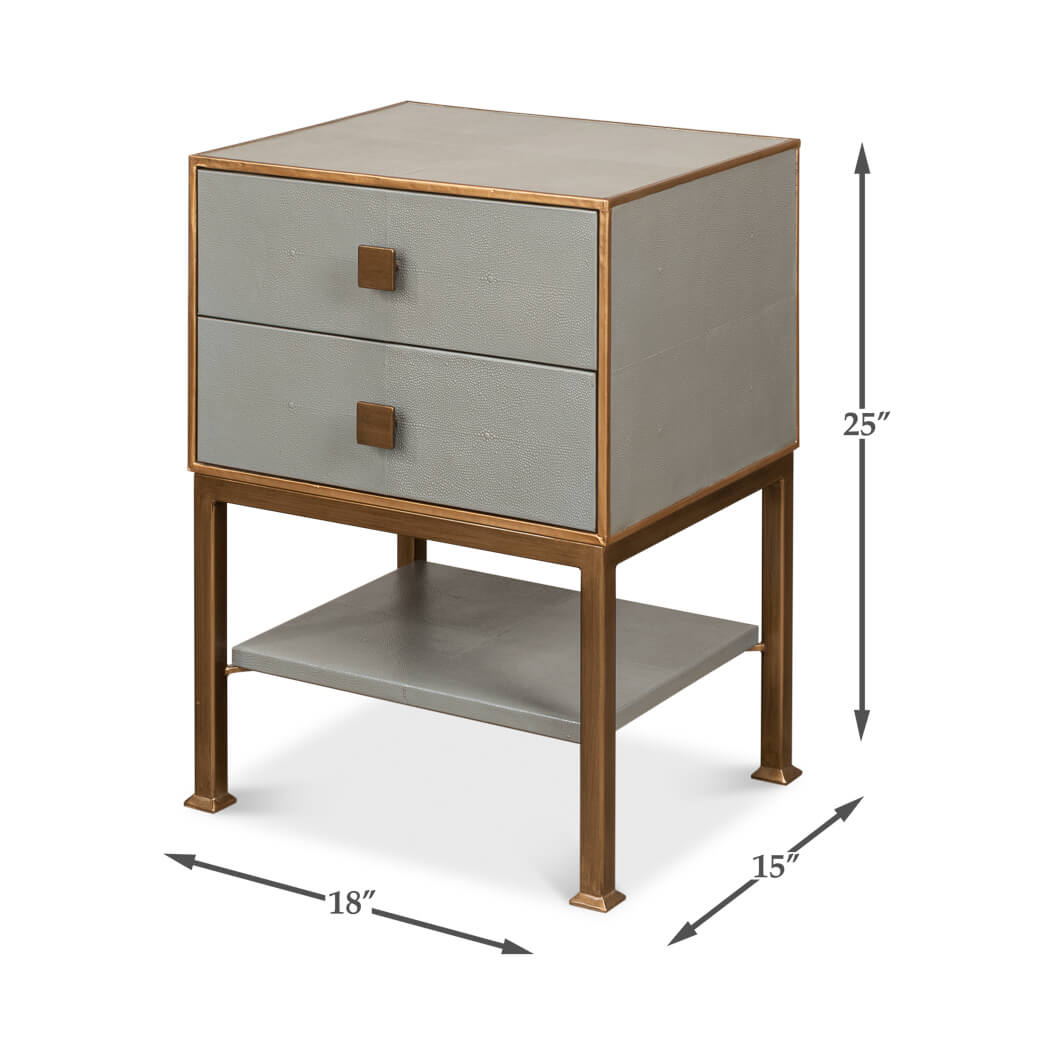 Modern Gray Two Drawer Nightstand - English Georgian America