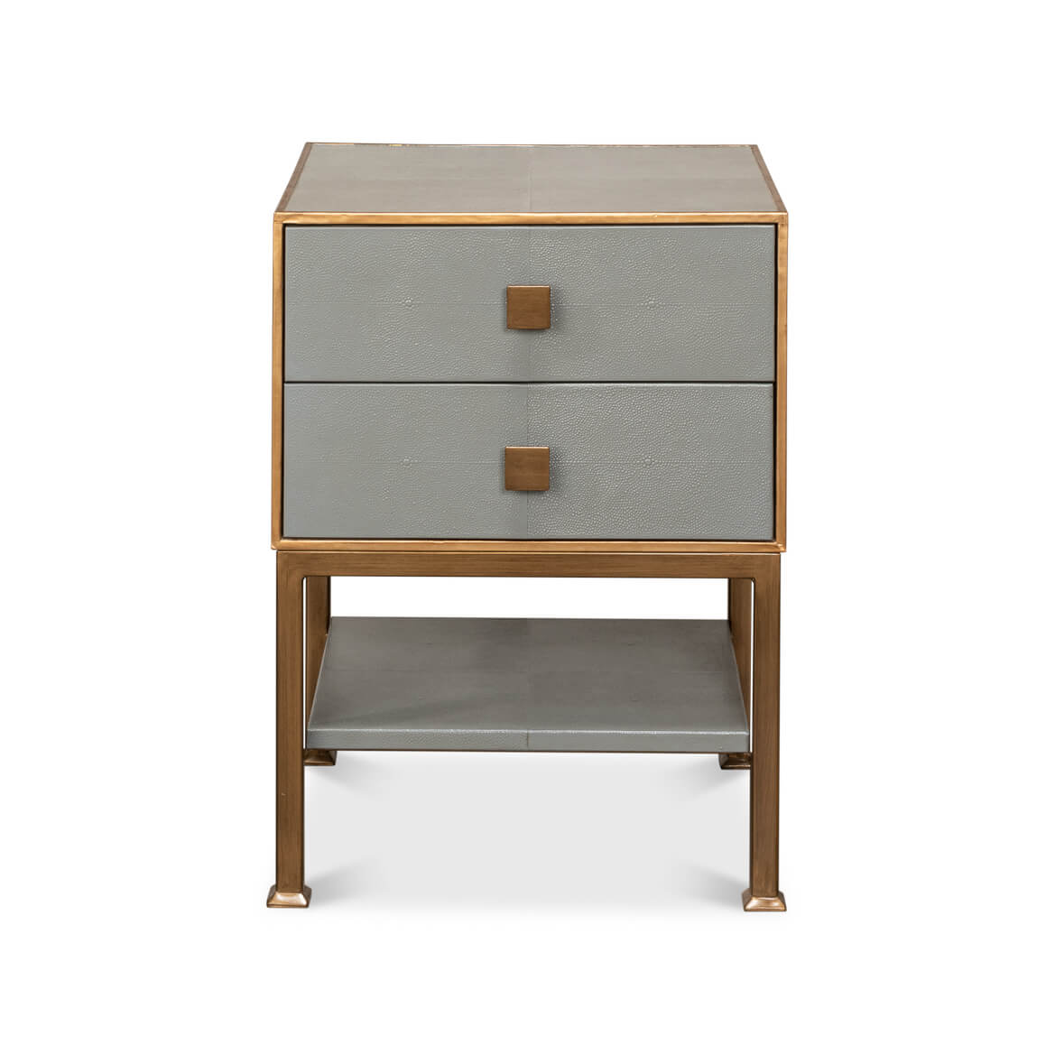 Modern Gray Two Drawer Nightstand - English Georgian America