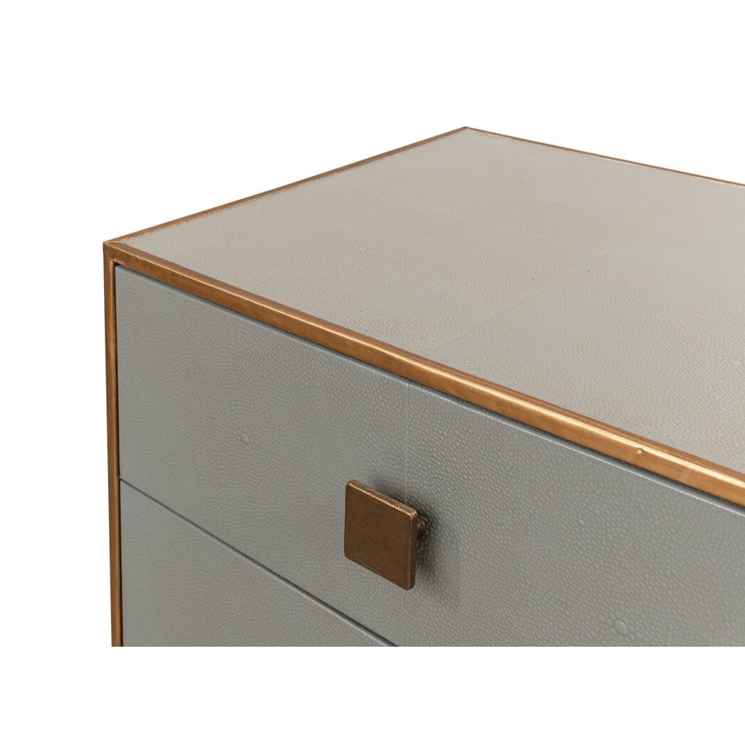Modern Gray Two Drawer Nightstand - English Georgian America