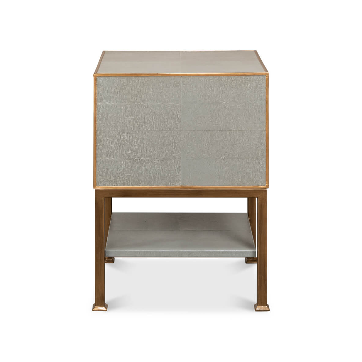 Modern Gray Two Drawer Nightstand - English Georgian America