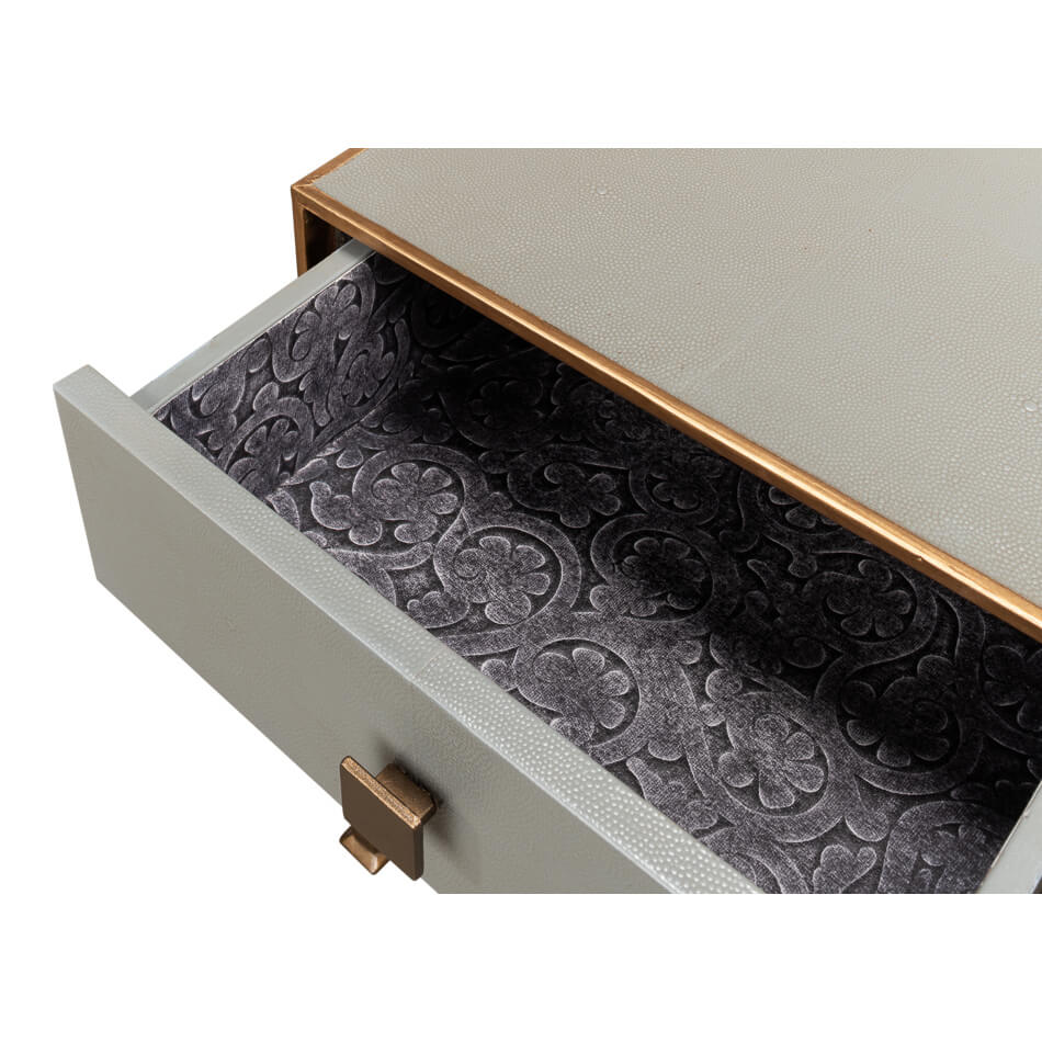 Modern Gray Two Drawer Nightstand - English Georgian America