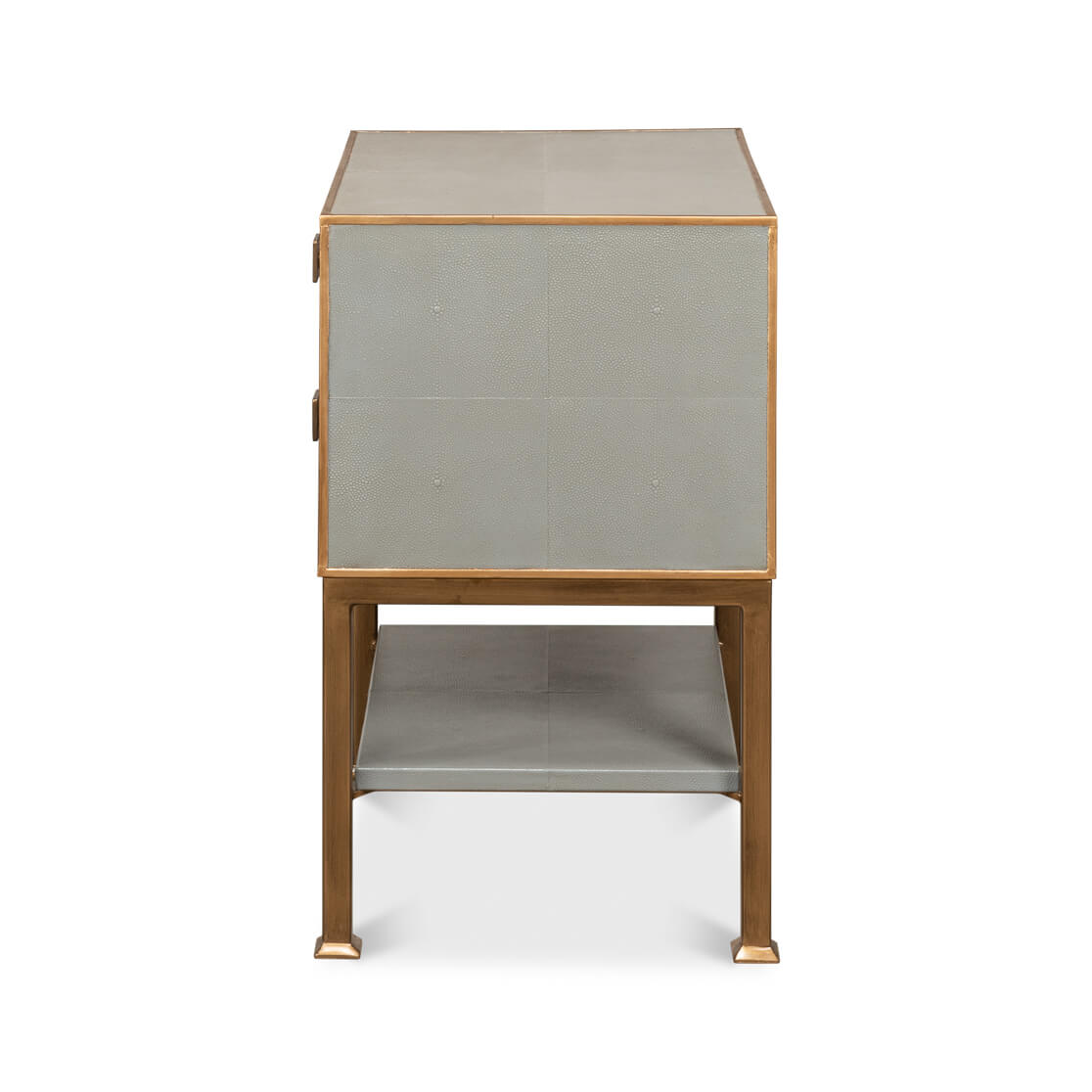 Modern Gray Two Drawer Nightstand - English Georgian America